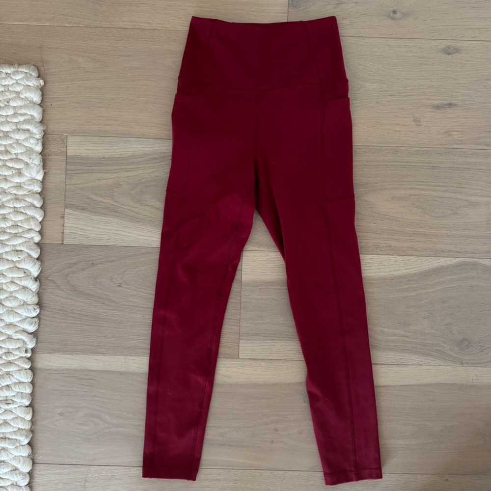 Carbon38 Red High Rise Legging Pockets XS